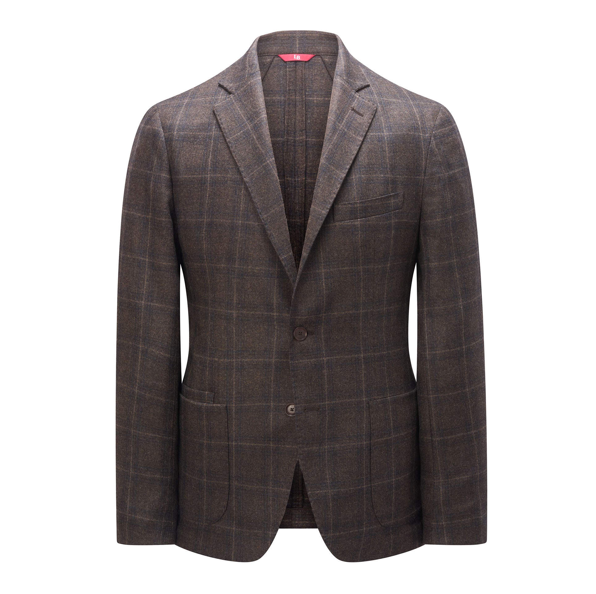 Luciano Barbera Single Breasted Sartorial Jacket – Brown Navy & Tan Check