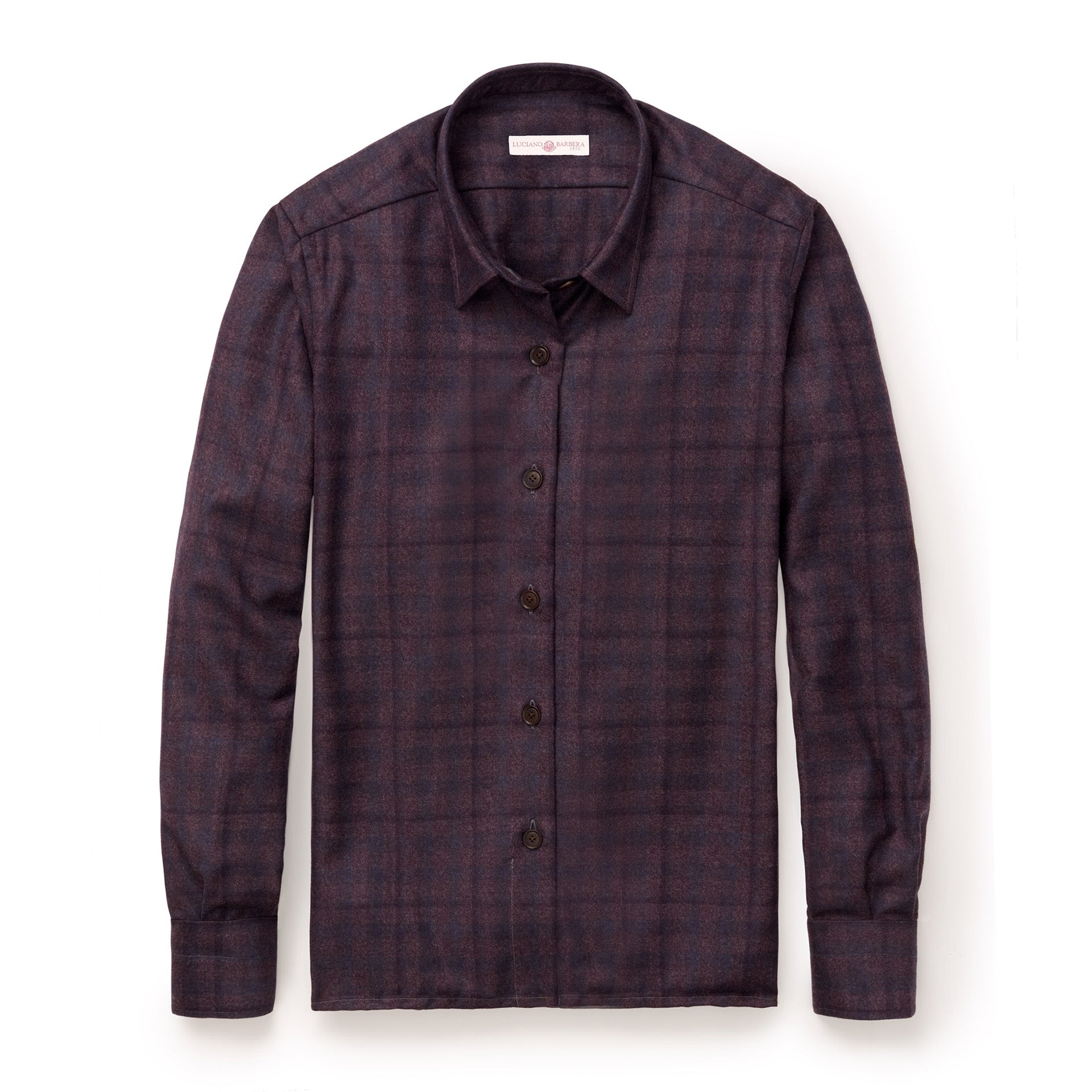 Dark plaid shirt on a white background