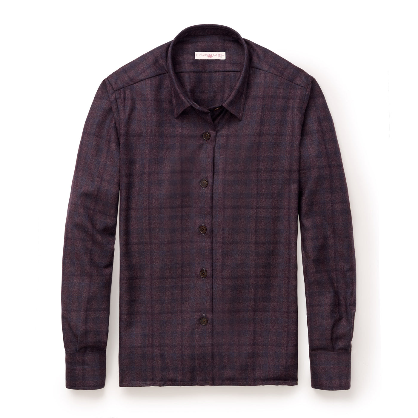 Dark plaid shirt on a white background