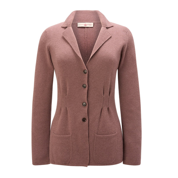 LUCIANO BARBERA Women's Notch Lapel Sweater Jacket - Plum