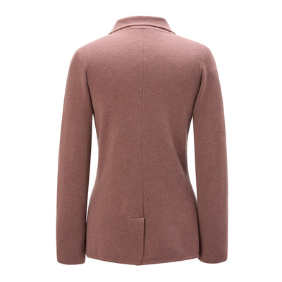 LUCIANO BARBERA Women's Notch Lapel Sweater Jacket - Plum