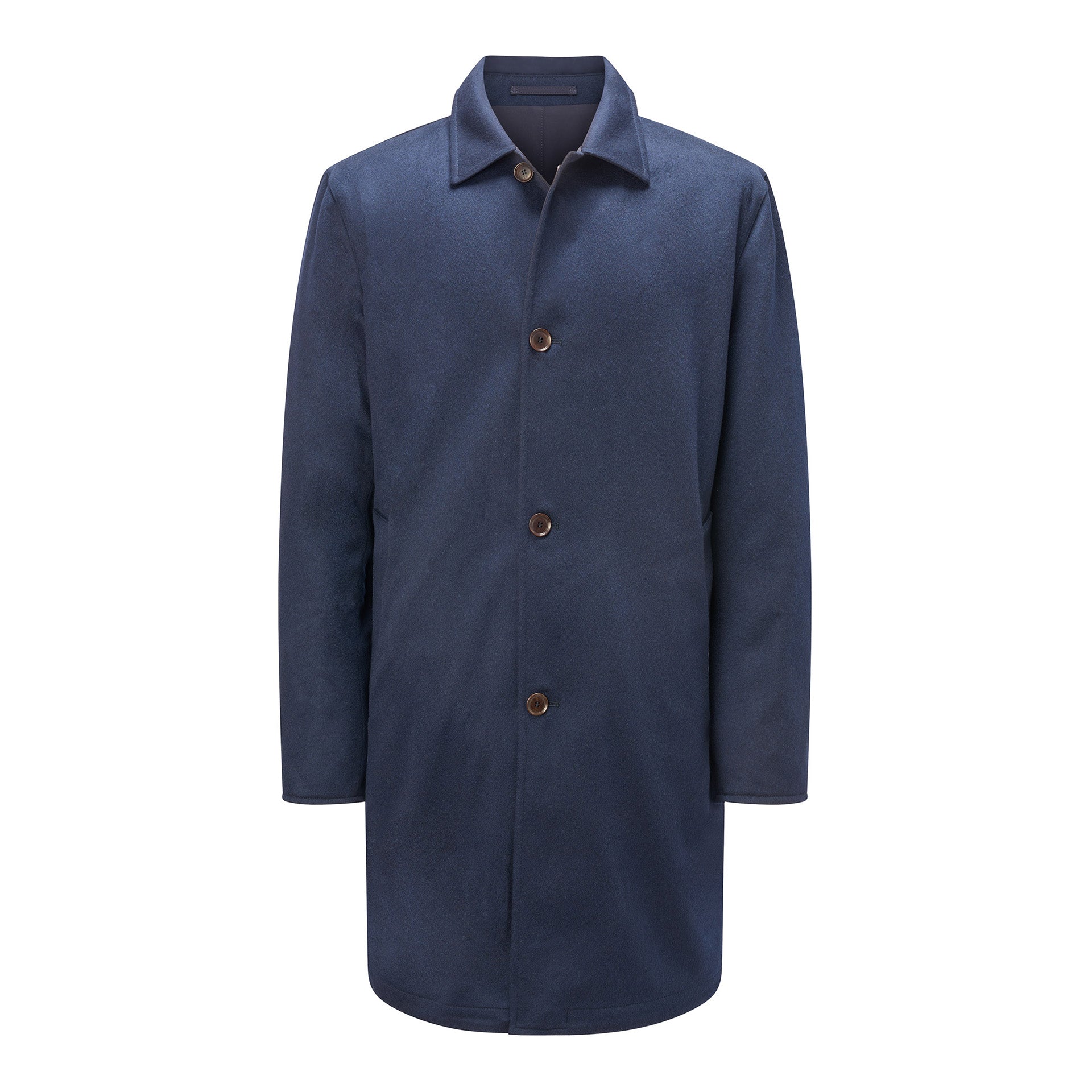 Blue coat with buttons on a white background