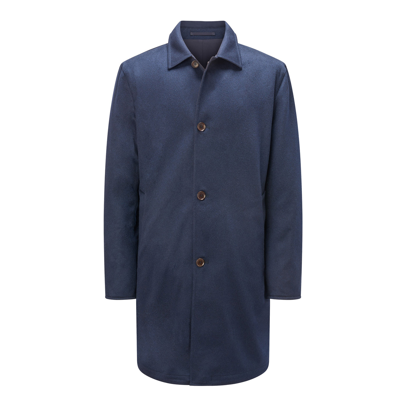 Blue coat with buttons on a white background