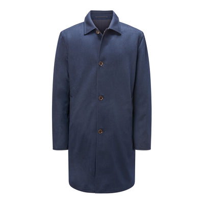 Blue coat with buttons on a white background