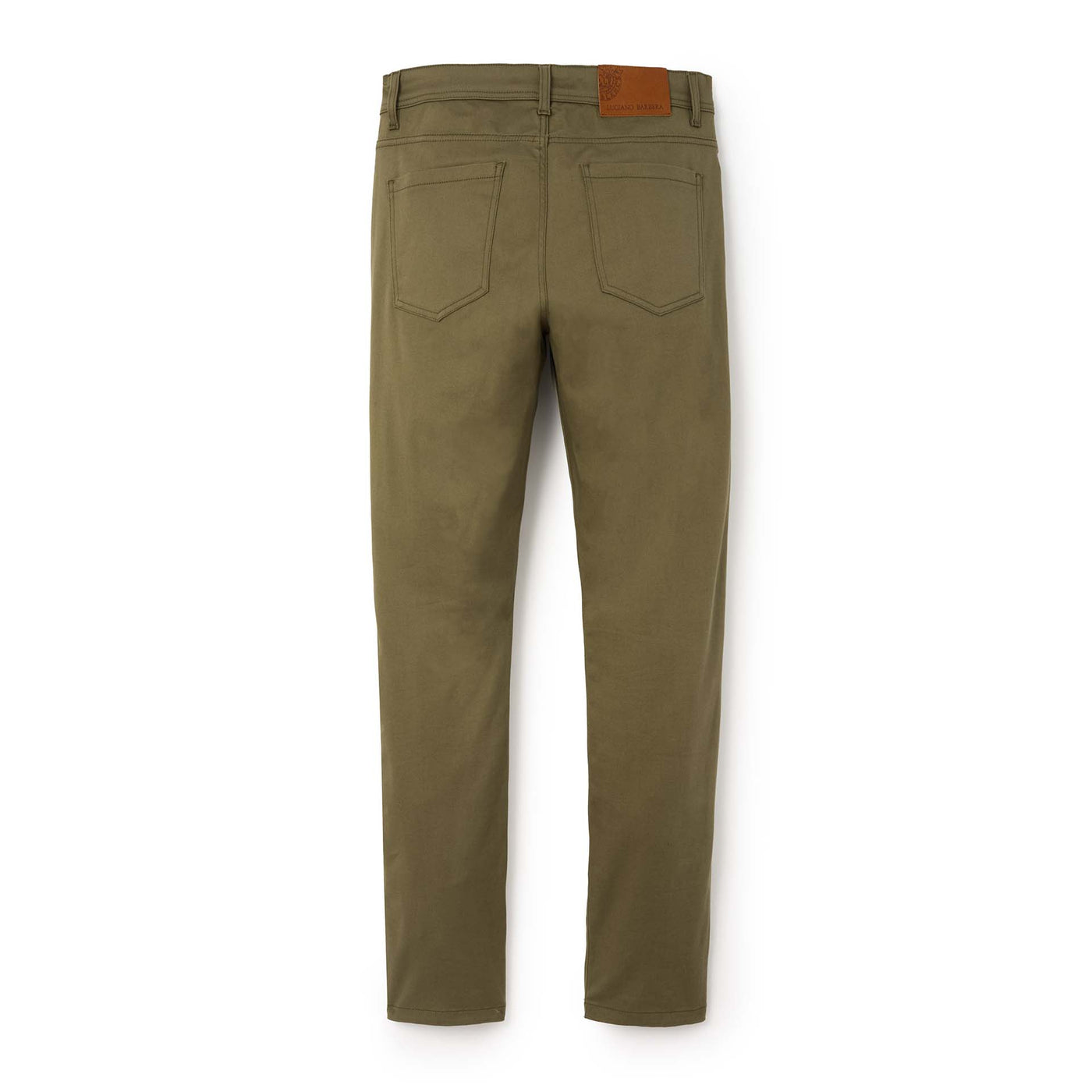 Olive green pants on a white background