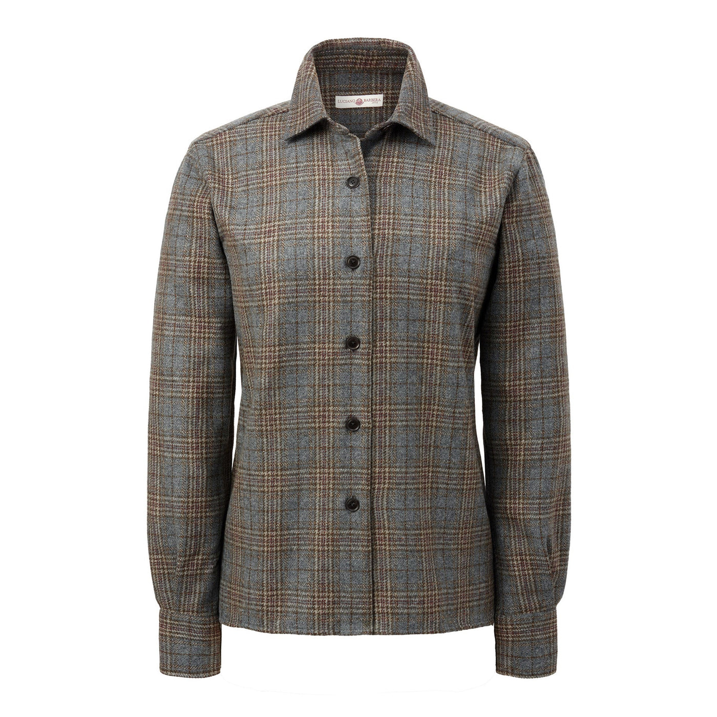 LUCIANO BARBERA Women's Italian Wool Overshirt - Charcoal