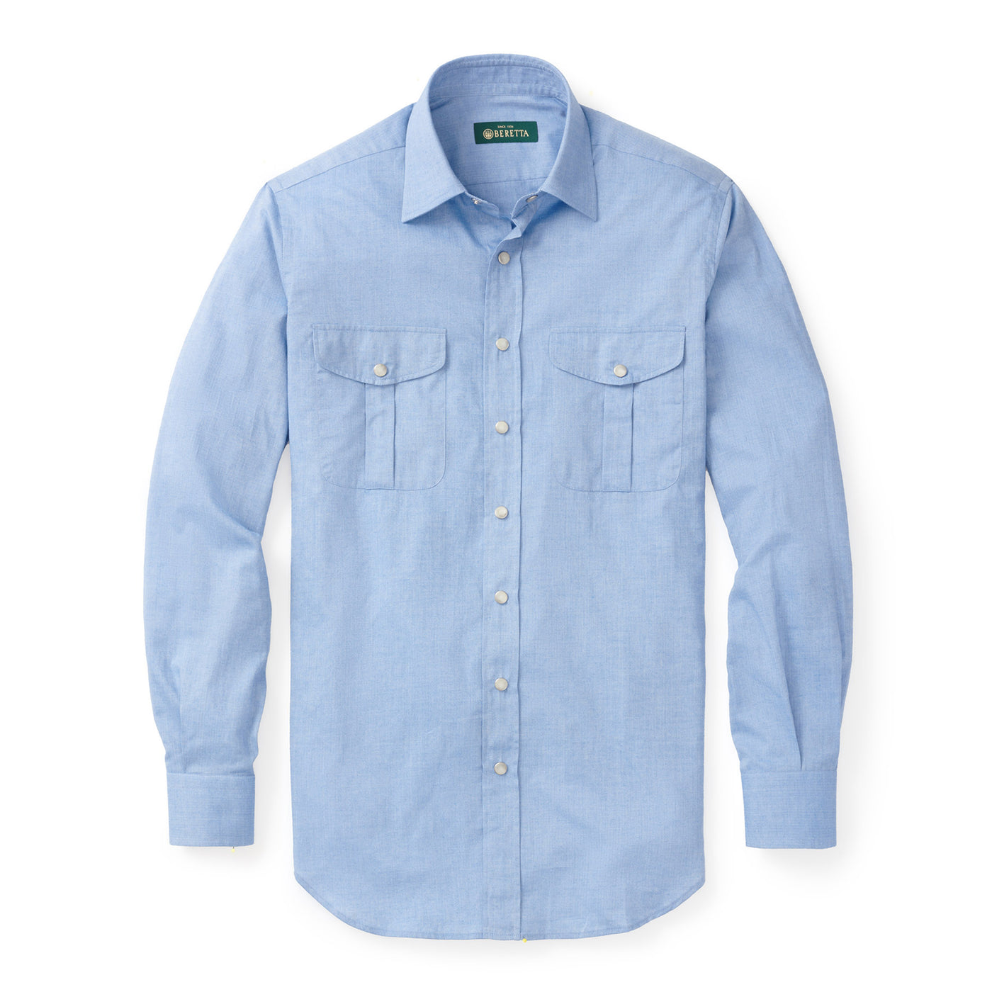 Superfine Herringbone Western Shirt - Herringbone Blue