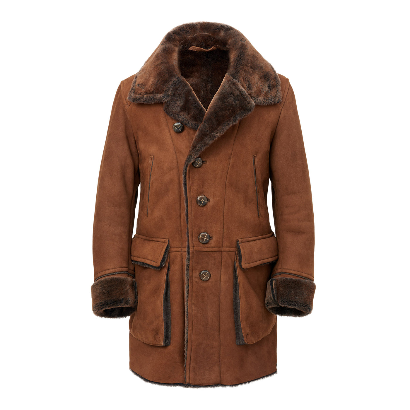 Arizona Grizzly Shearling Coat - Chestnut