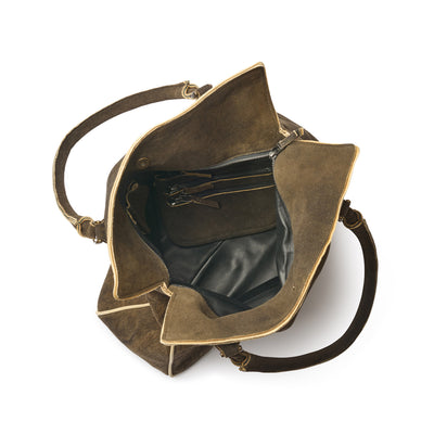 Artisan Tanned Nizza Deerskin Leather Tote - Maple