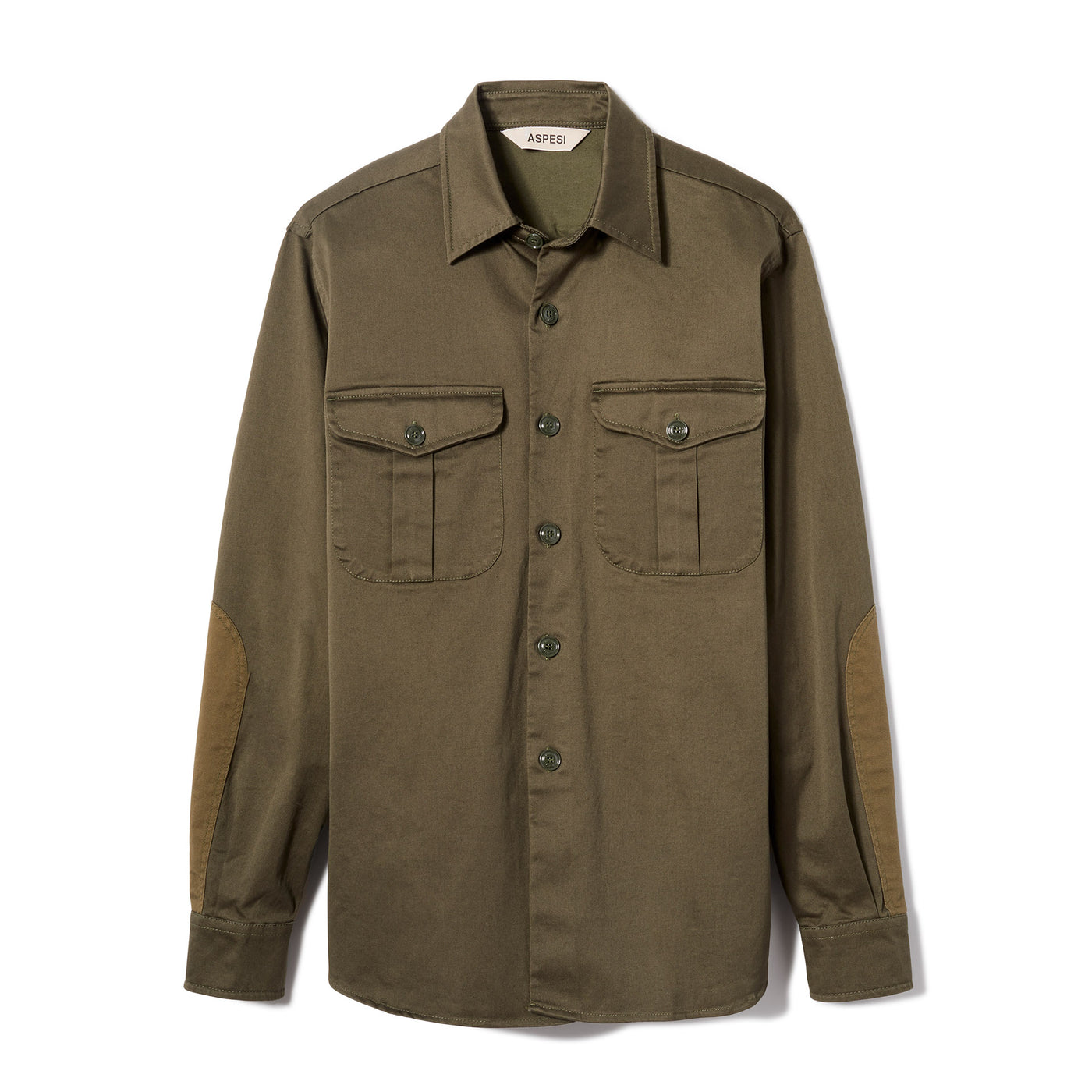 Midweight Cotton Two Tone Field Shirt - Military Green