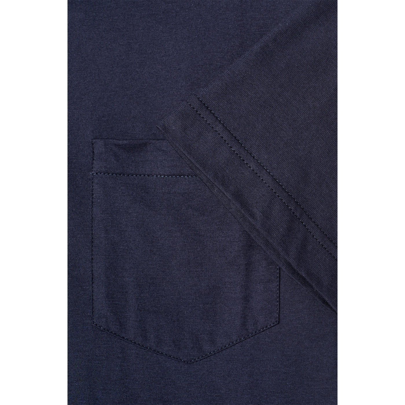 Fine Melange Cotton Polo Shirt - Dark Navy