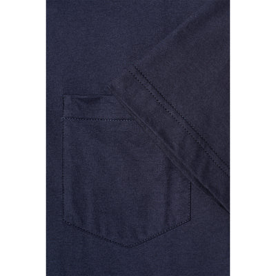 Fine Melange Cotton Polo Shirt - Dark Navy