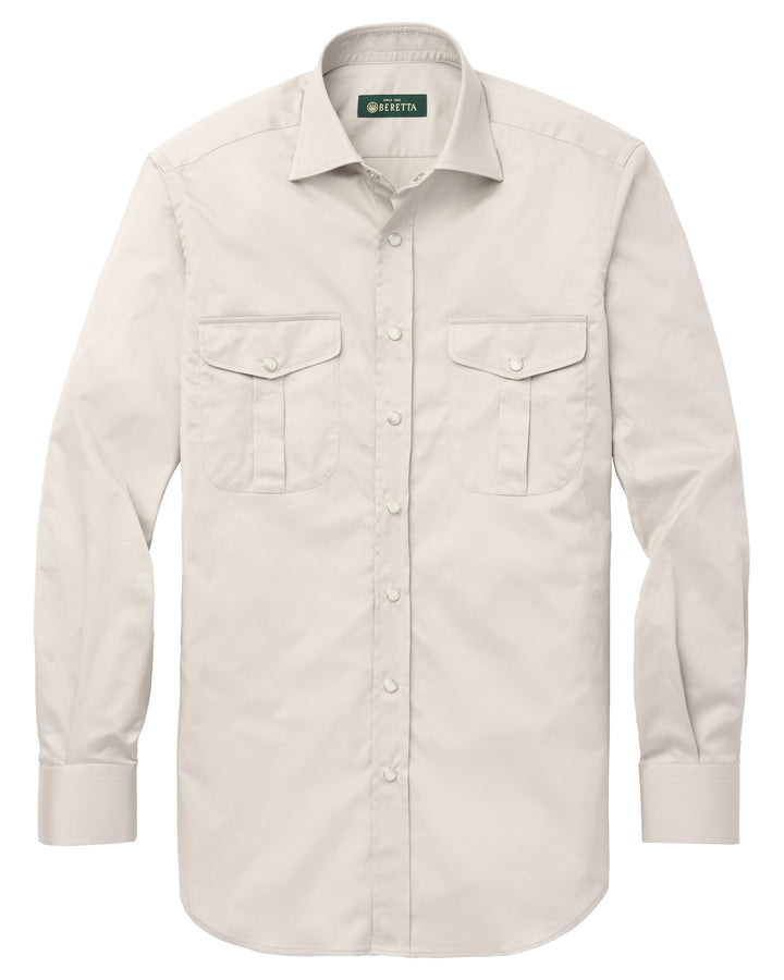 cream dress shirt Italian Cotton Twill Western Dress Shirt in Cream Beretta Gallery
