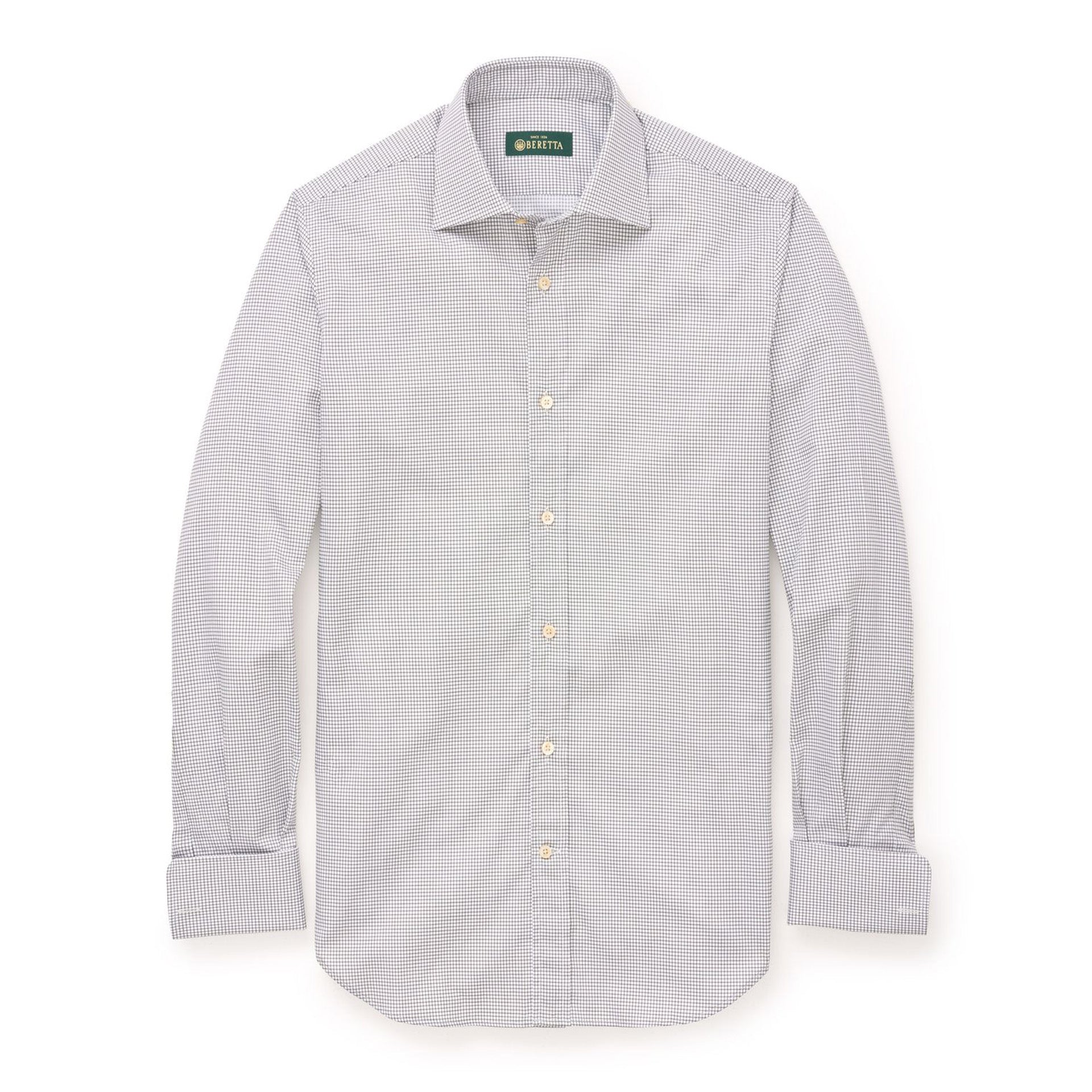 BERETTA GALLERY French Cuff Tattersall Check Shirt - Forest Check 