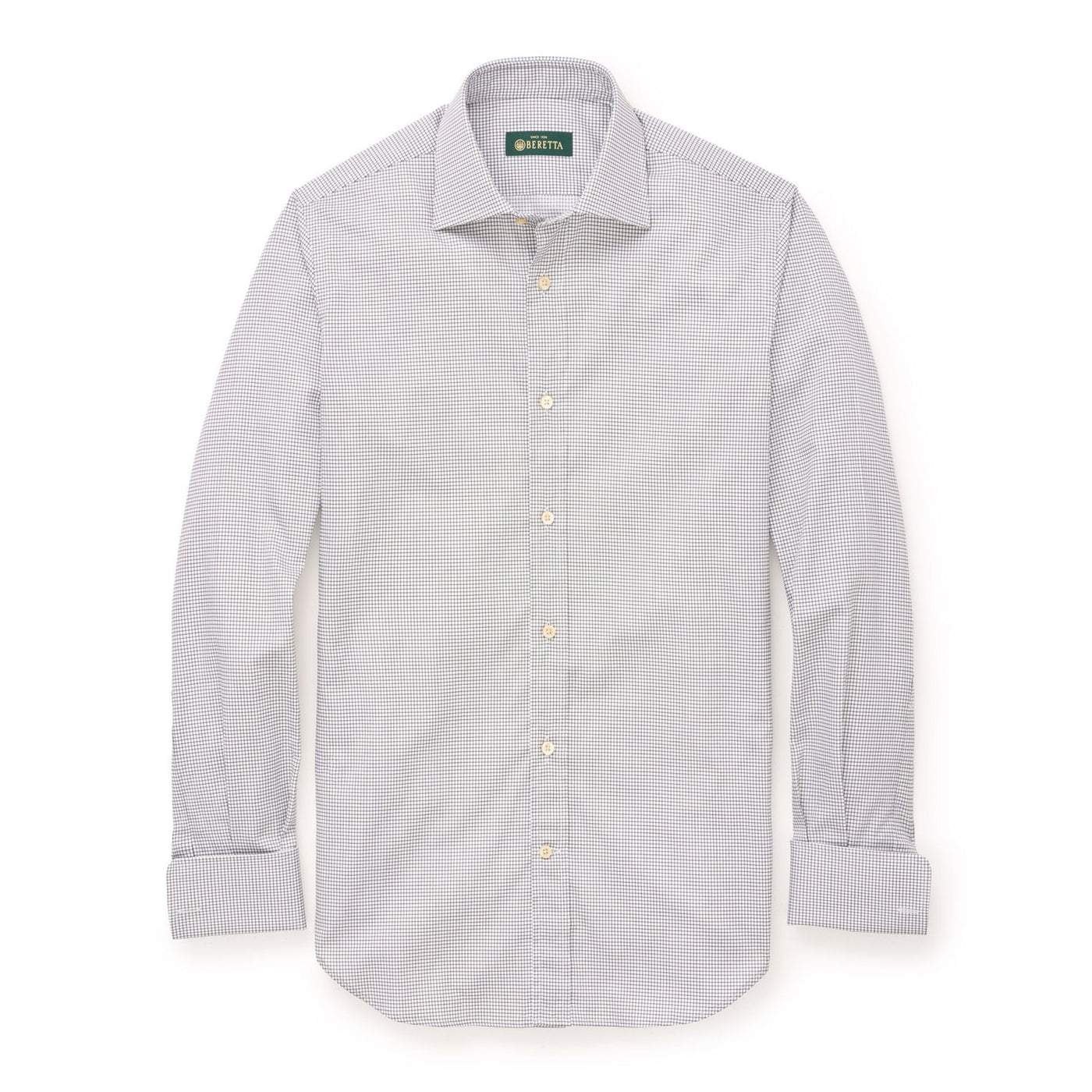 French Cuff Tattersall Check Shirt - Forest Check