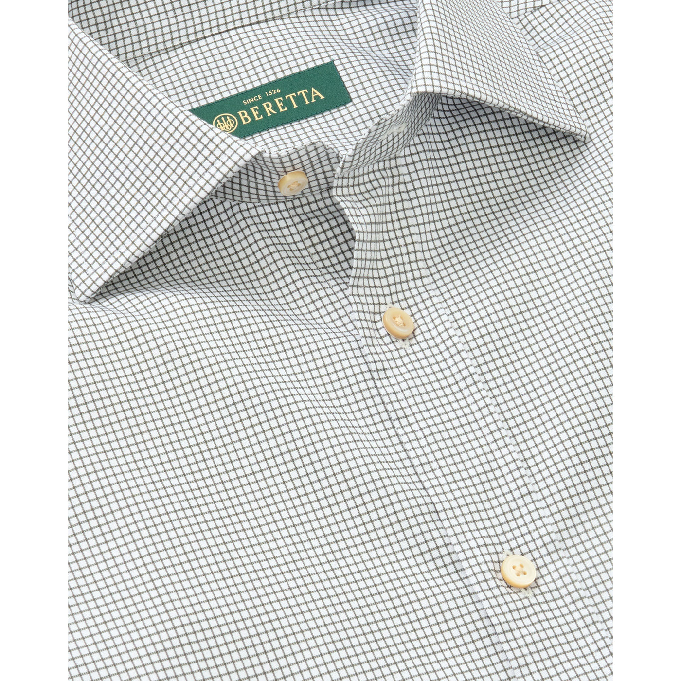 French Cuff Tattersall Check Shirt - Forest Check