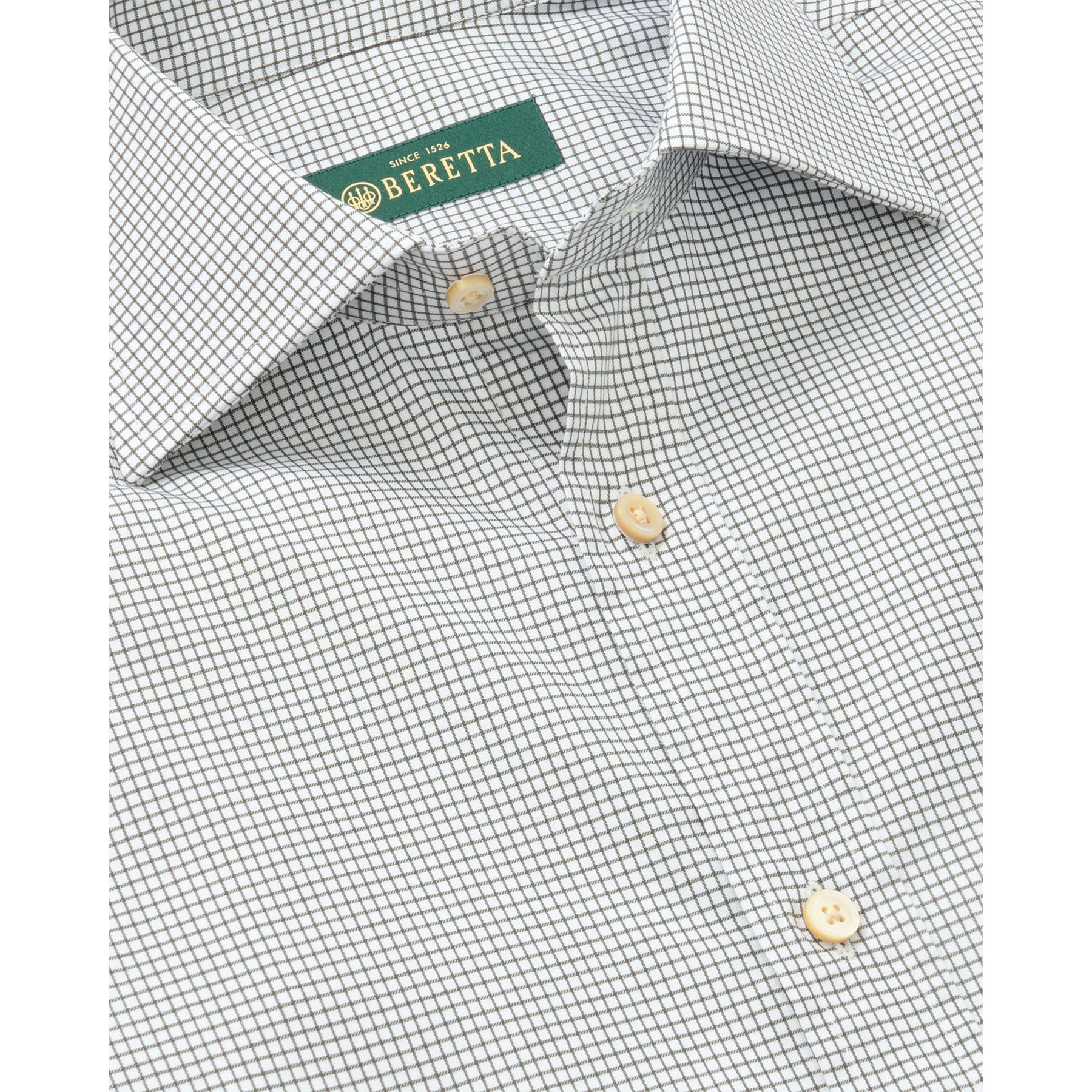 BERETTA GALLERY French Cuff Tattersall Check Shirt - Forest Check 