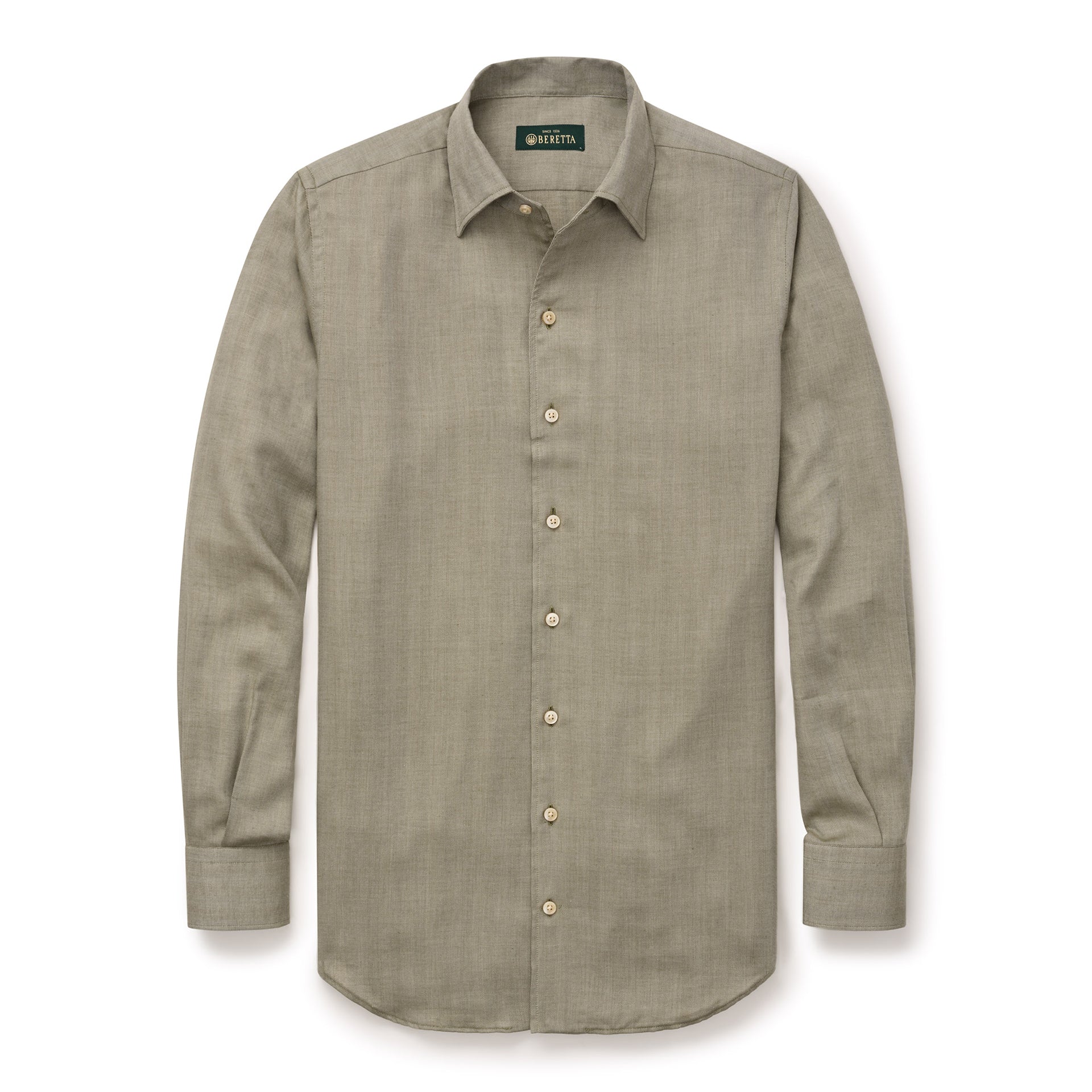 Herringbone Lightweight Twill Shirt - Light Green