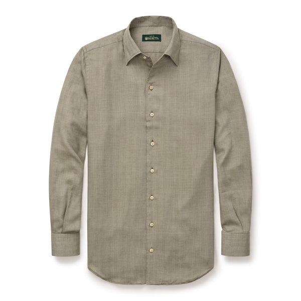 Herringbone Lightweight Twill Shirt - Light Green