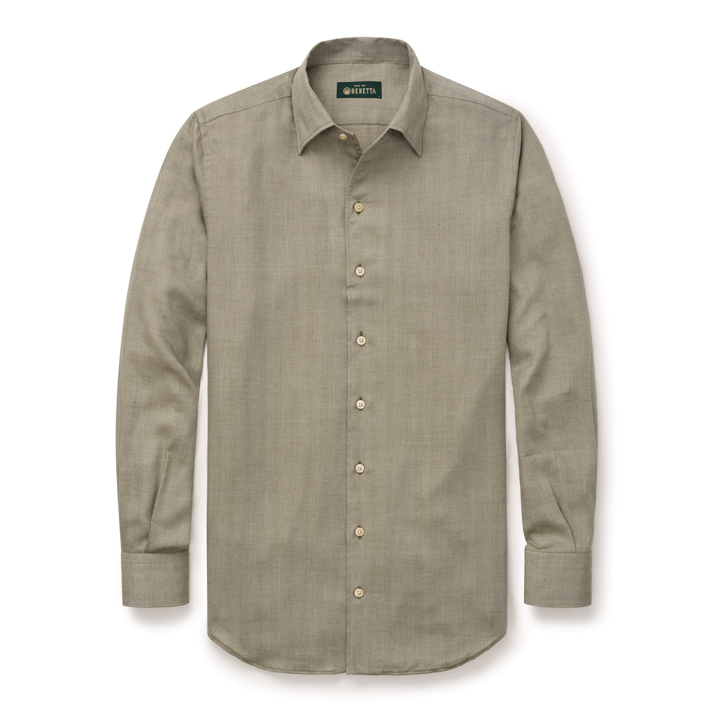 Herringbone Lightweight Twill Shirt - Light Green