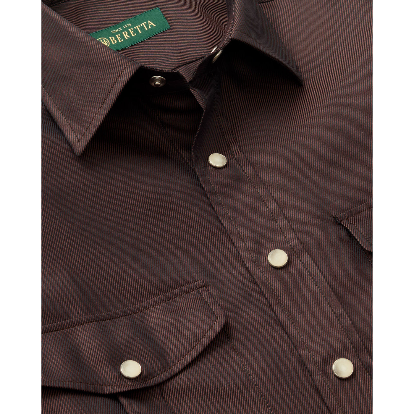 Fancy Twill Western Dress Shirt - Brown