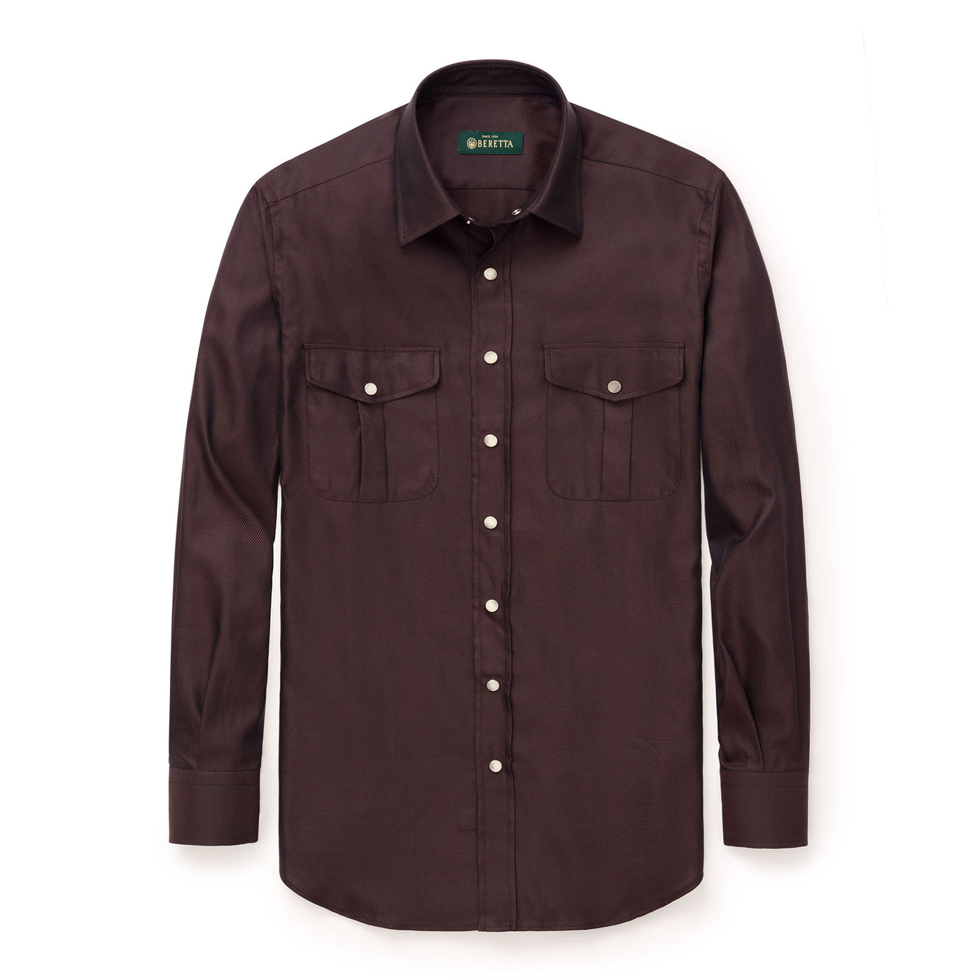 Fancy Twill Western Dress Shirt - Brown