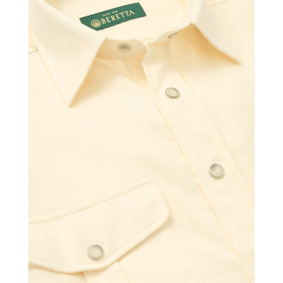 Flannel Luc Due Western Dress Shirt - Cream