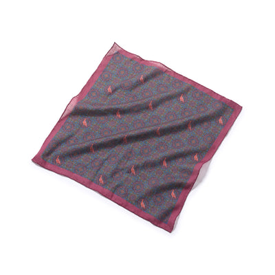 Folded fabric with a pattern on a white background