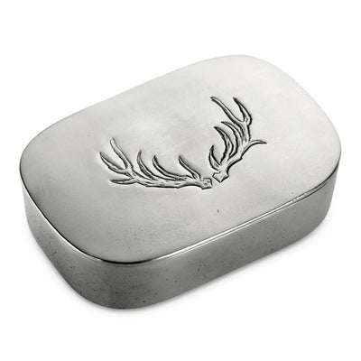 Pewter Simple Covered Antler Box