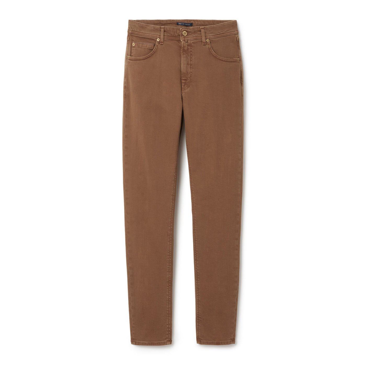 Slim Fit Italian Ribot 5 Pocket Denim Pant - Brown