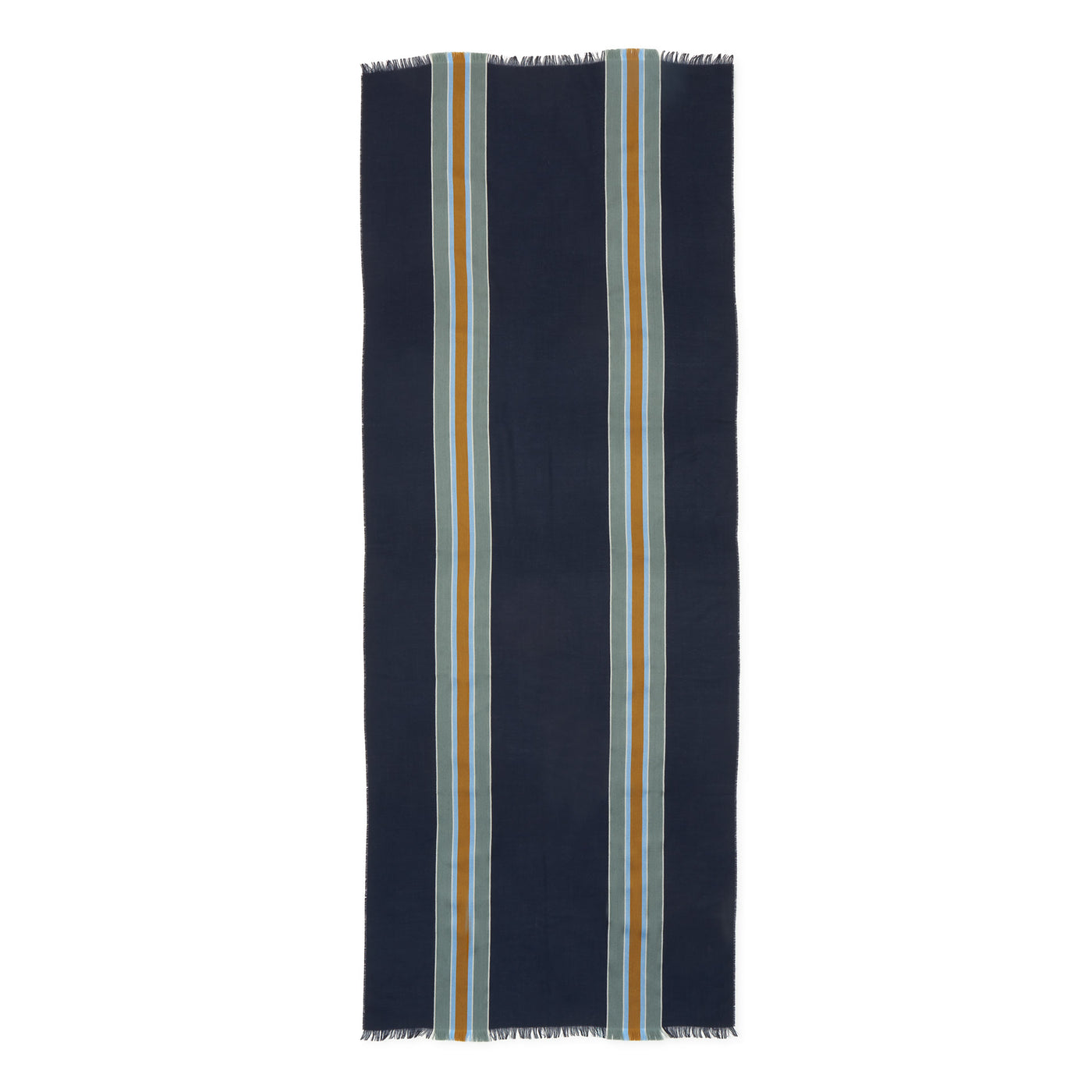 Ribbon Stripe Scarf  - Navy Multi