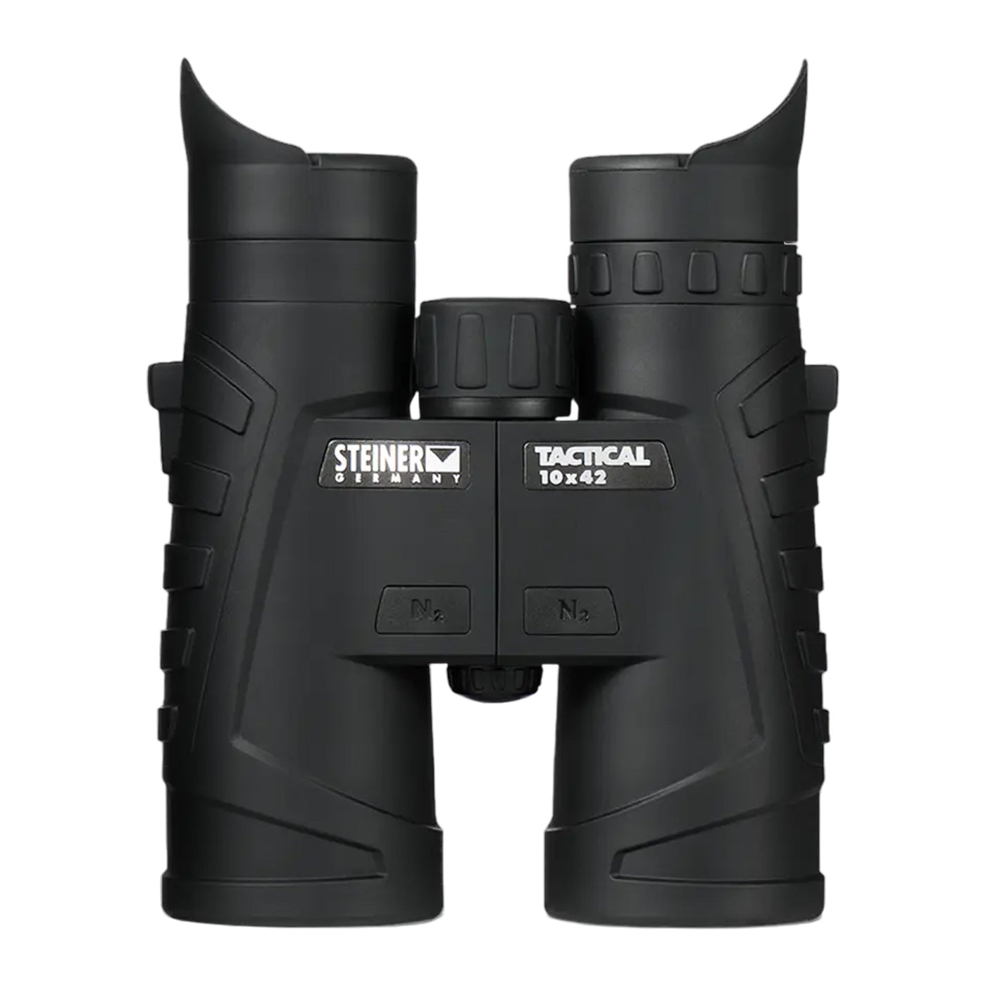 Black binoculars with Steiner Germany branding on a white background