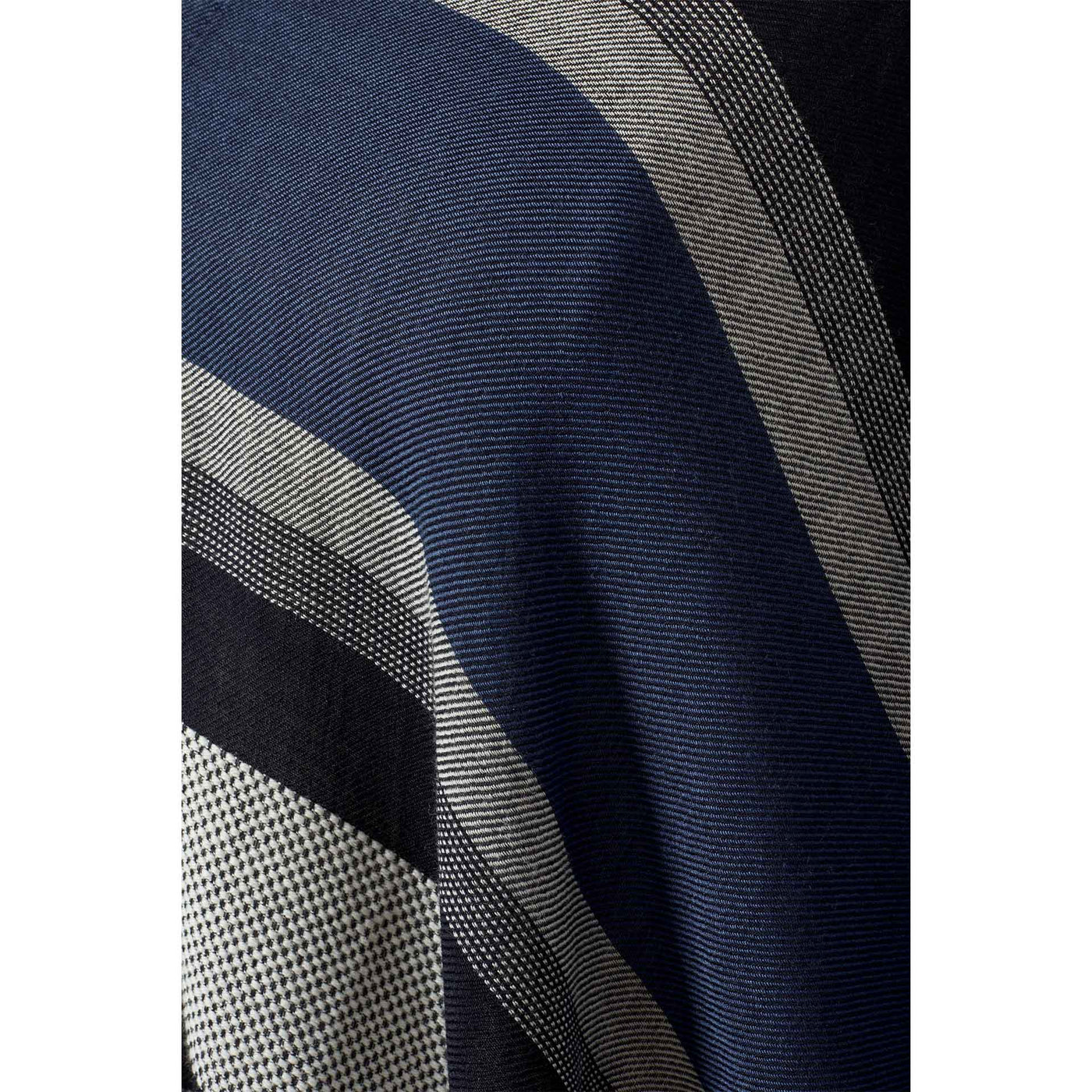 Tissue Textured Stripe Kaftan - Navy