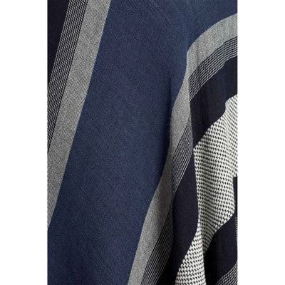 Tissue Textured Stripe Kaftan - Navy