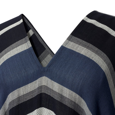 Tissue Textured Stripe Kaftan - Navy