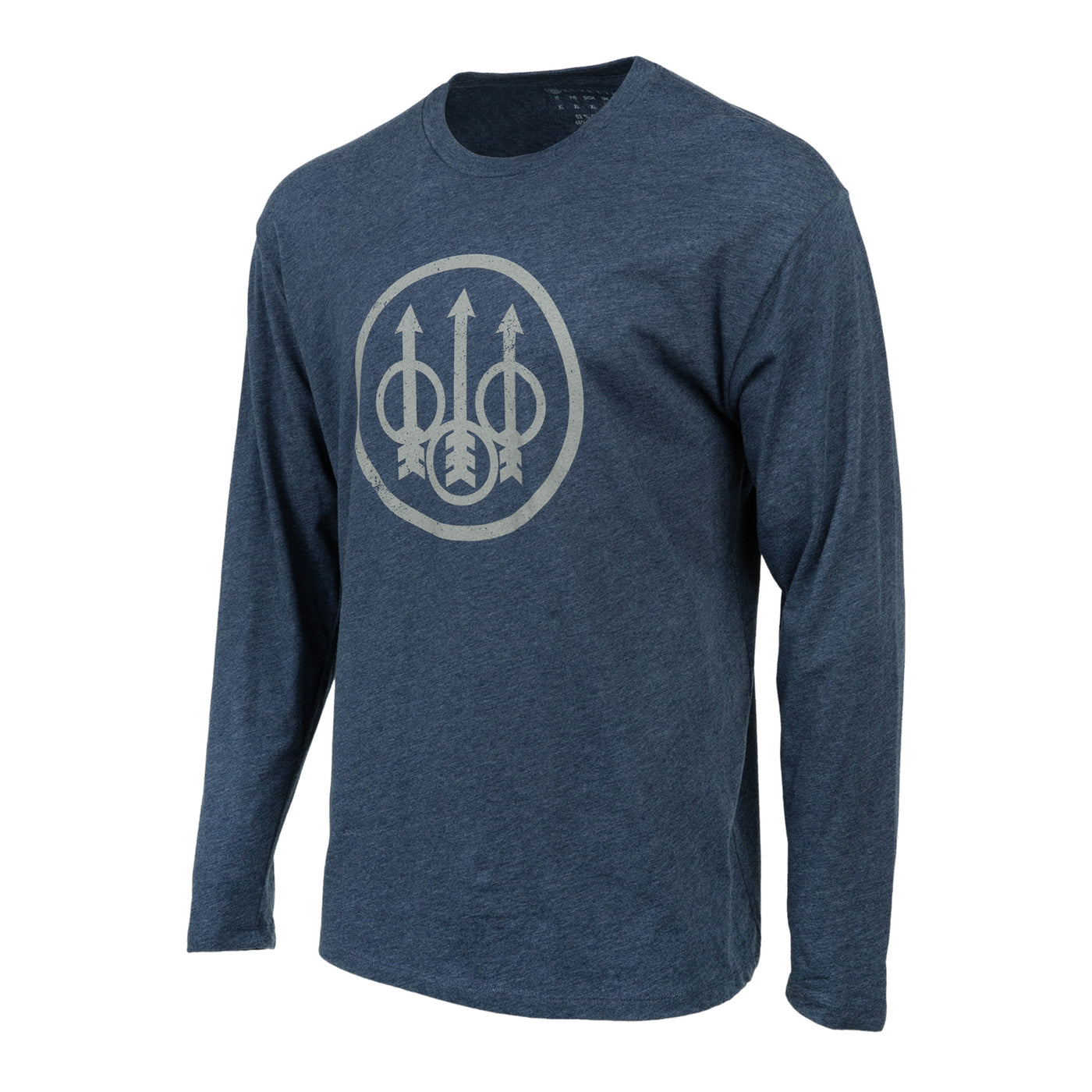 Trident Logo Long Sleeve T-Shirt - Navy Heather