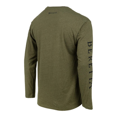 Trident Logo Long Sleeve T-Shirt - Heather Mil Green