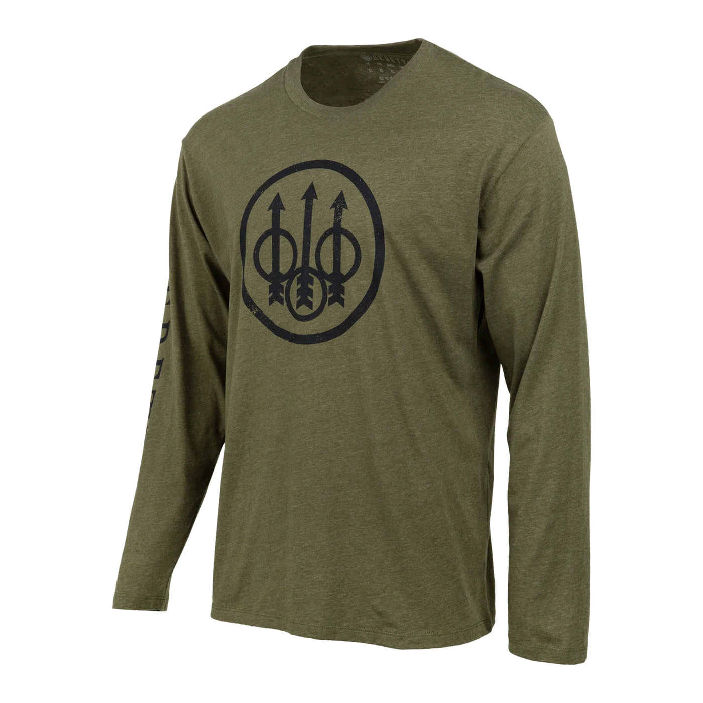 Trident Logo Long Sleeve T-Shirt - Heather Mil Green