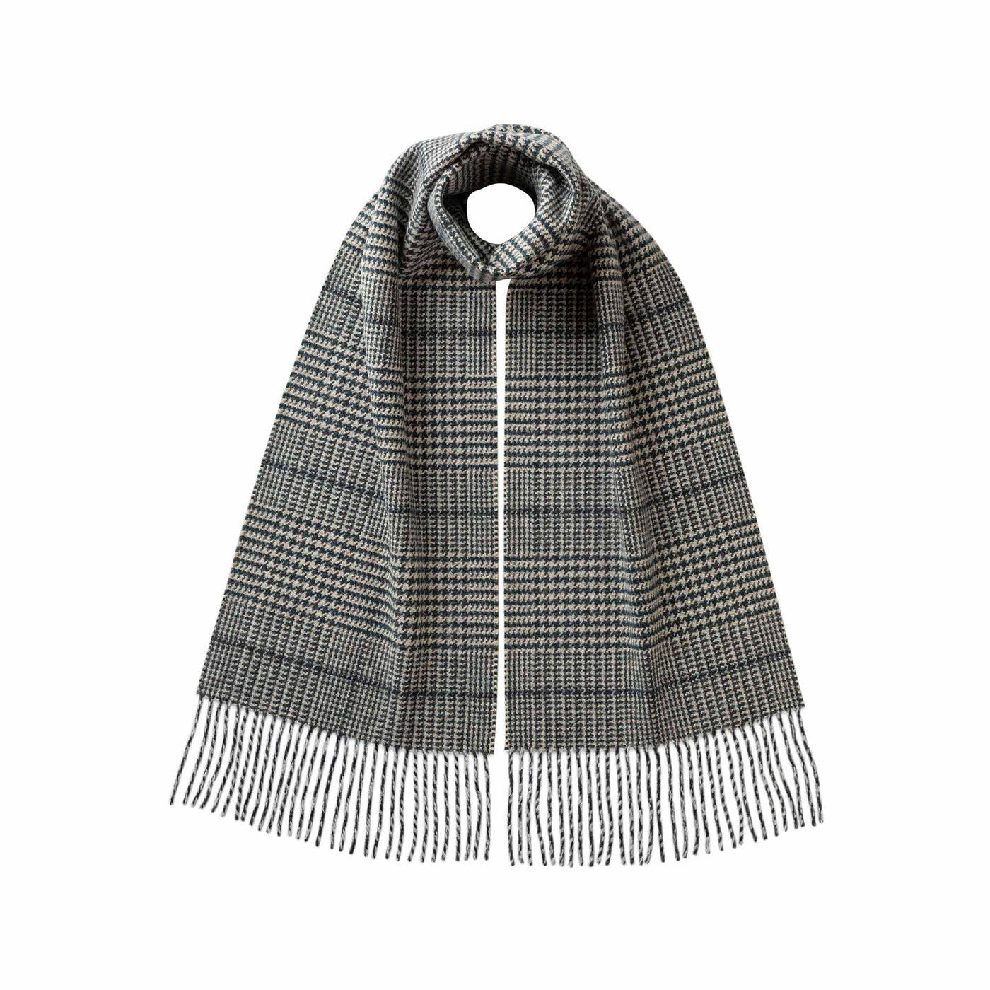 Glen Check Tweed Scarf – Bottle Green