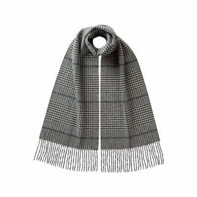 Glen Check Tweed Scarf – Bottle Green