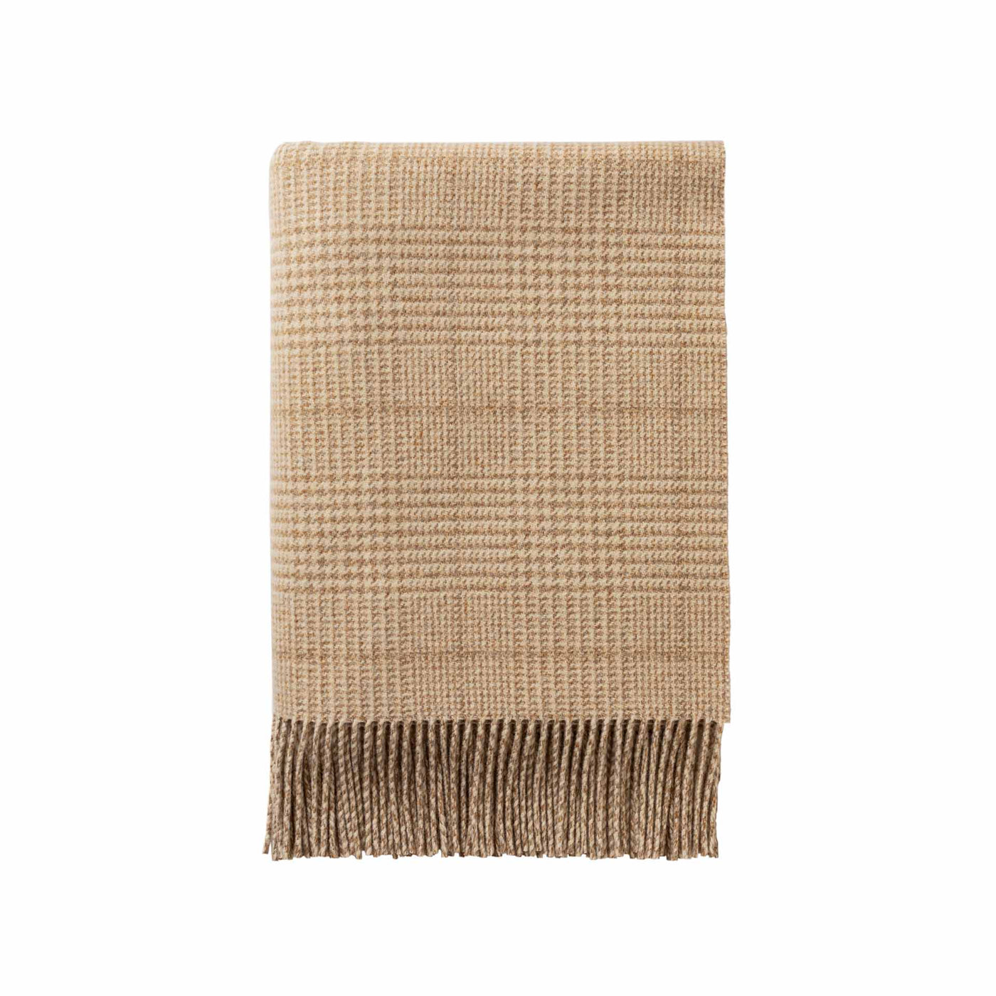 Glen Check Tweed Scarf – Natural