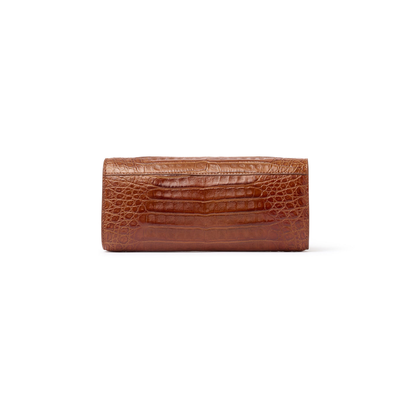 Caiman Crocodile Clutch – Chocolate
