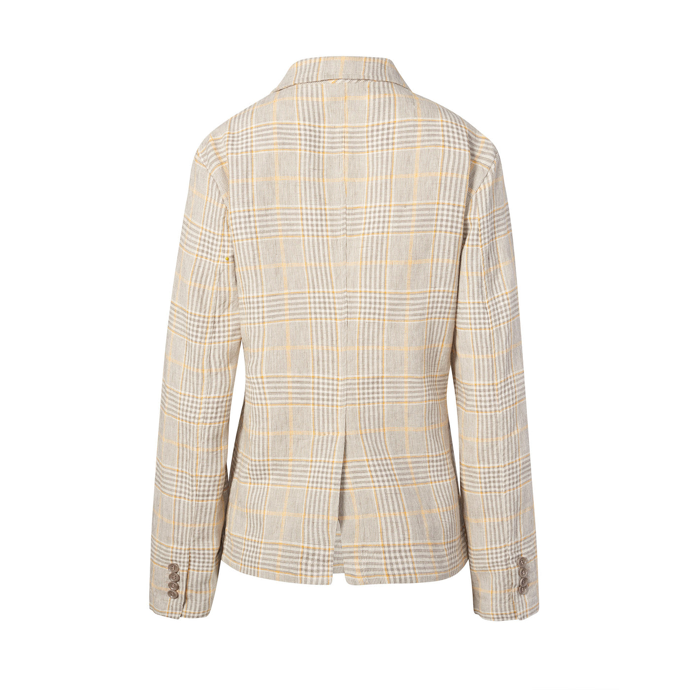 Women's Cotton & Linen Check Jacket - Beige Check