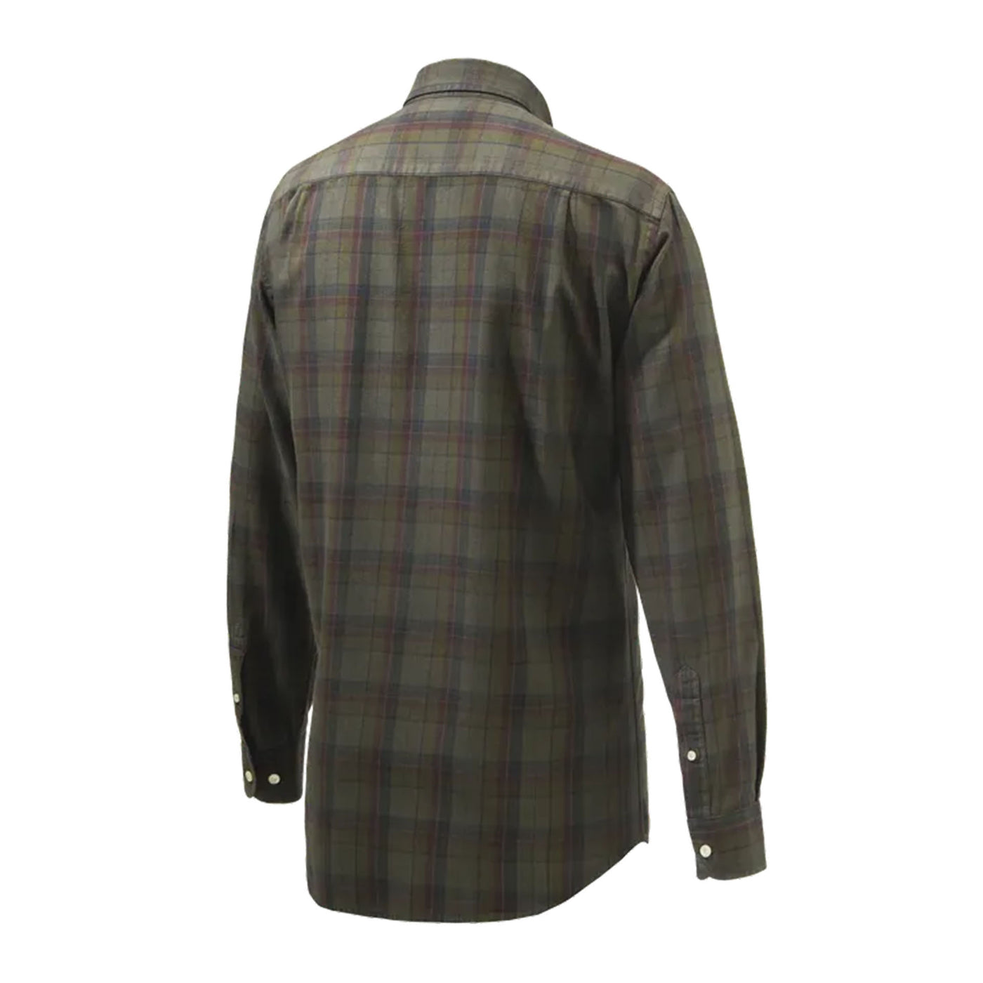 Wood Button Down Shirt - Green & Red Overdyed Moss