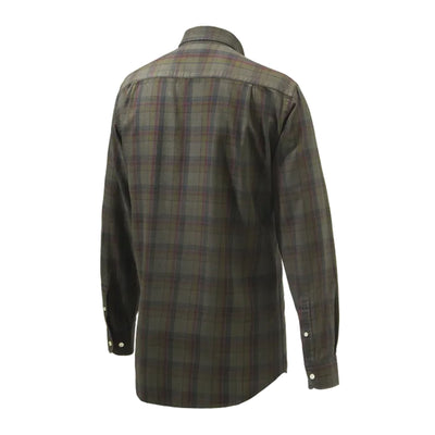 Wood Button Down Shirt - Green & Red Overdyed Moss