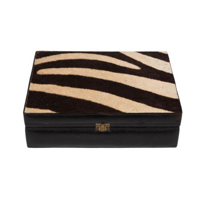 Zebra Hide Leather Box