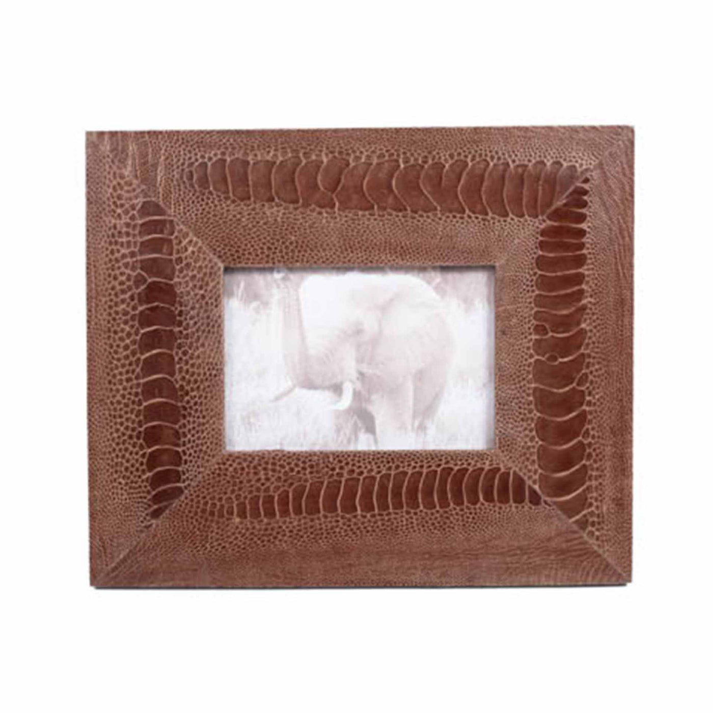 Ostrich Shin Leather Photo Frame - Brown