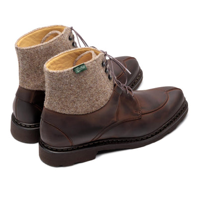 Women's Nubuck & Wool Beaumont Boot - Chestnut & Beige