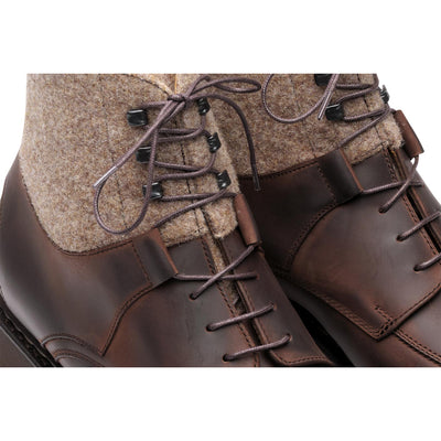 Women's Nubuck & Wool Beaumont Boot - Chestnut & Beige