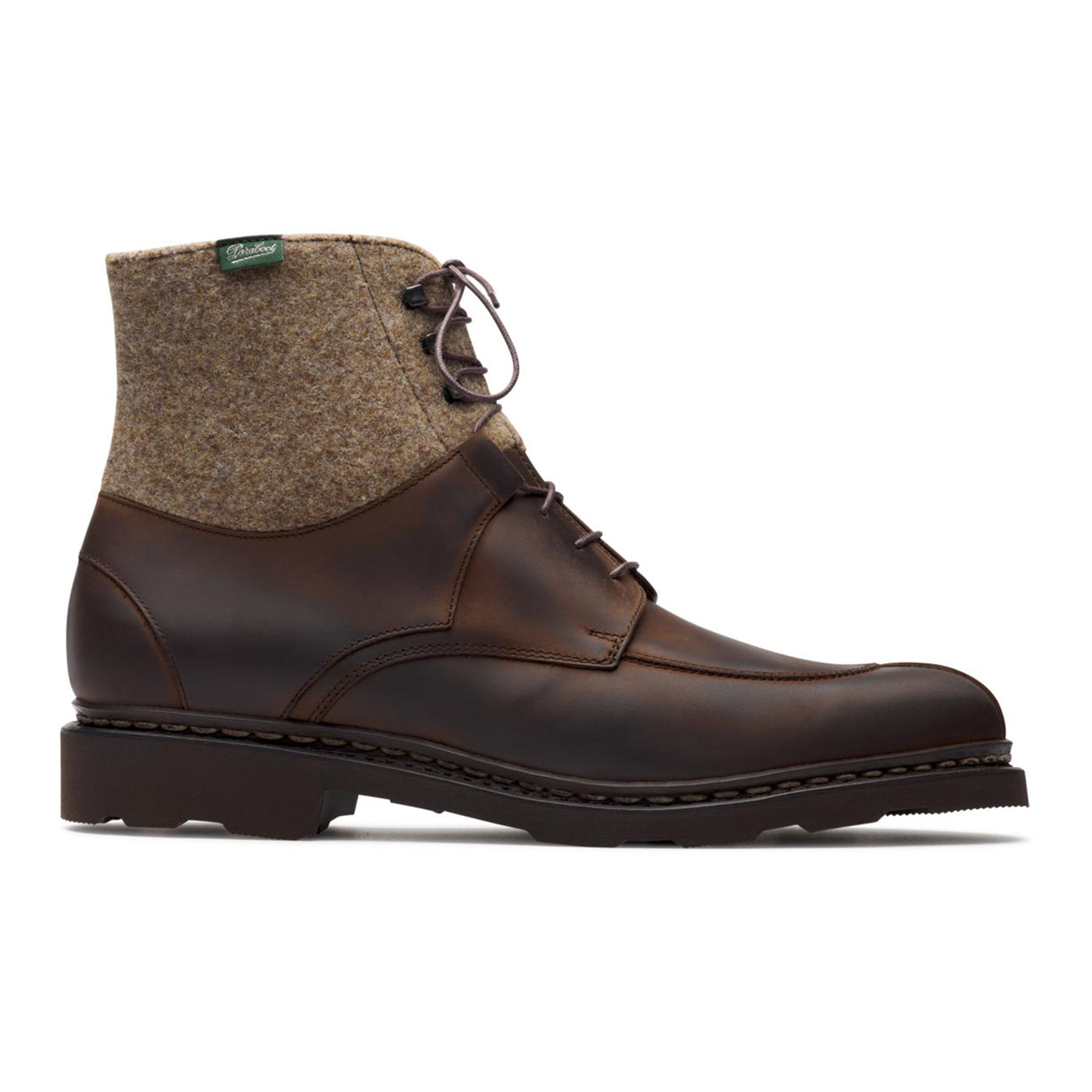 Women's Nubuck & Wool Beaumont Boot - Chestnut & Beige